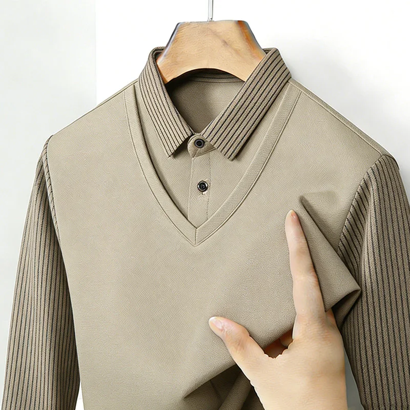 Men's Fake Two Piece Shirt Col - Golf Tees review and price