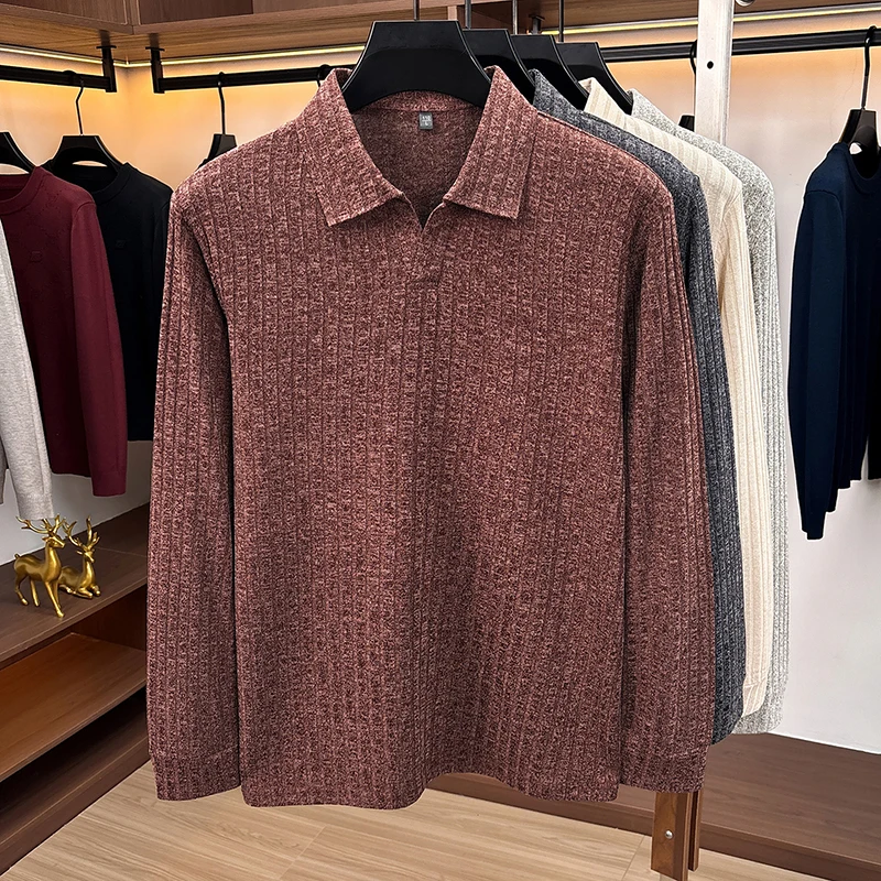Men Polo Collar V‑Neck Knit Sw - Golf Tees review and price